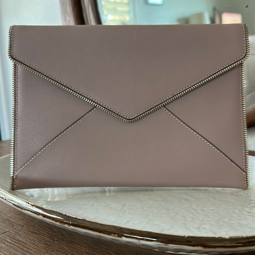 Rebecca Minkoff pink envelope clutch